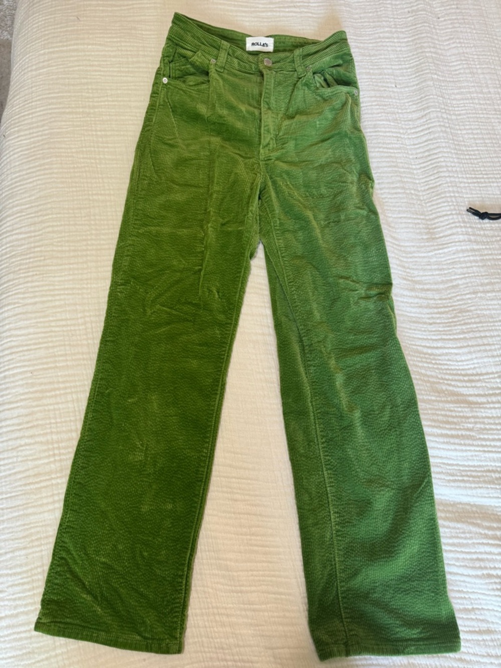 ROLLA'S Green Cropped Corduroy Pants